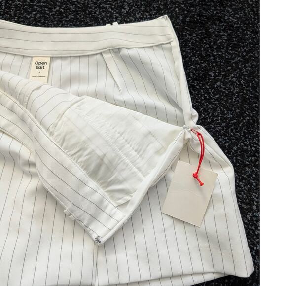 Open Edit Women's Pinstripe The Icon Wrap Front Skort Side Zip White Size S - Picture 4 of 11